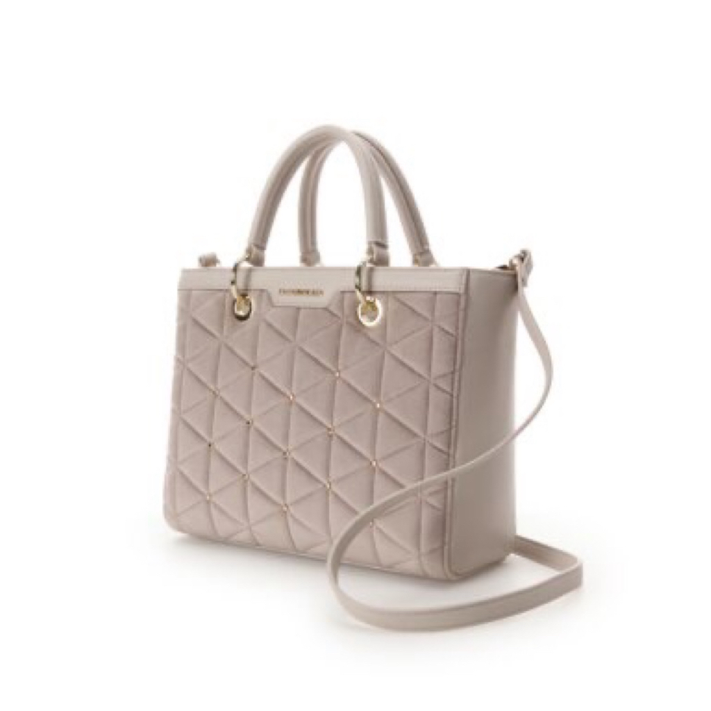 Samantha Vega Quilted Stud Square Beige