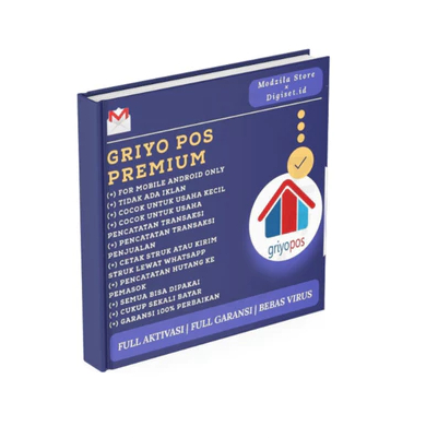 Aplikasi Kasir Android Griyo Pos Premium | Tanpa Iklan, 1x Bayar Lifetime Usaha Retail, Cafe, Resto,