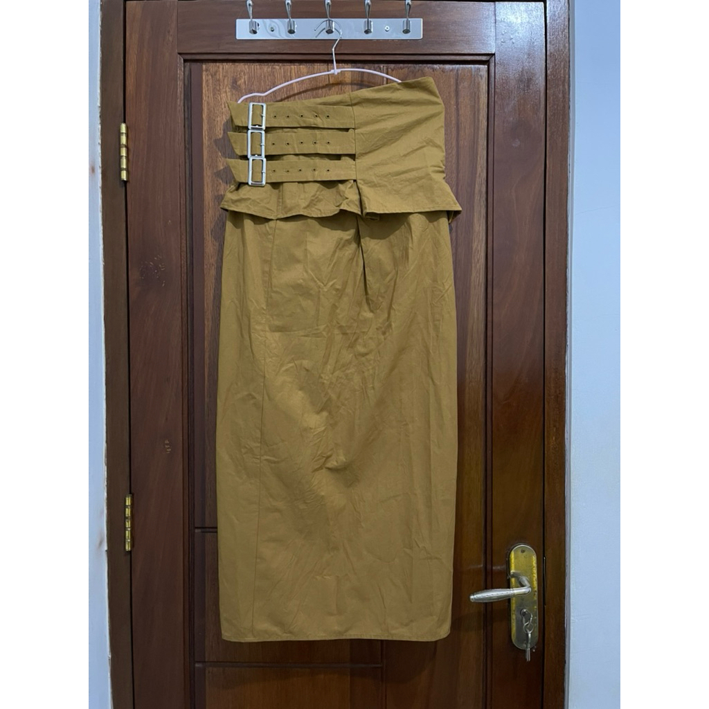 NEW SKIRT ROK SPAN KUNING MUSTARD BRAND