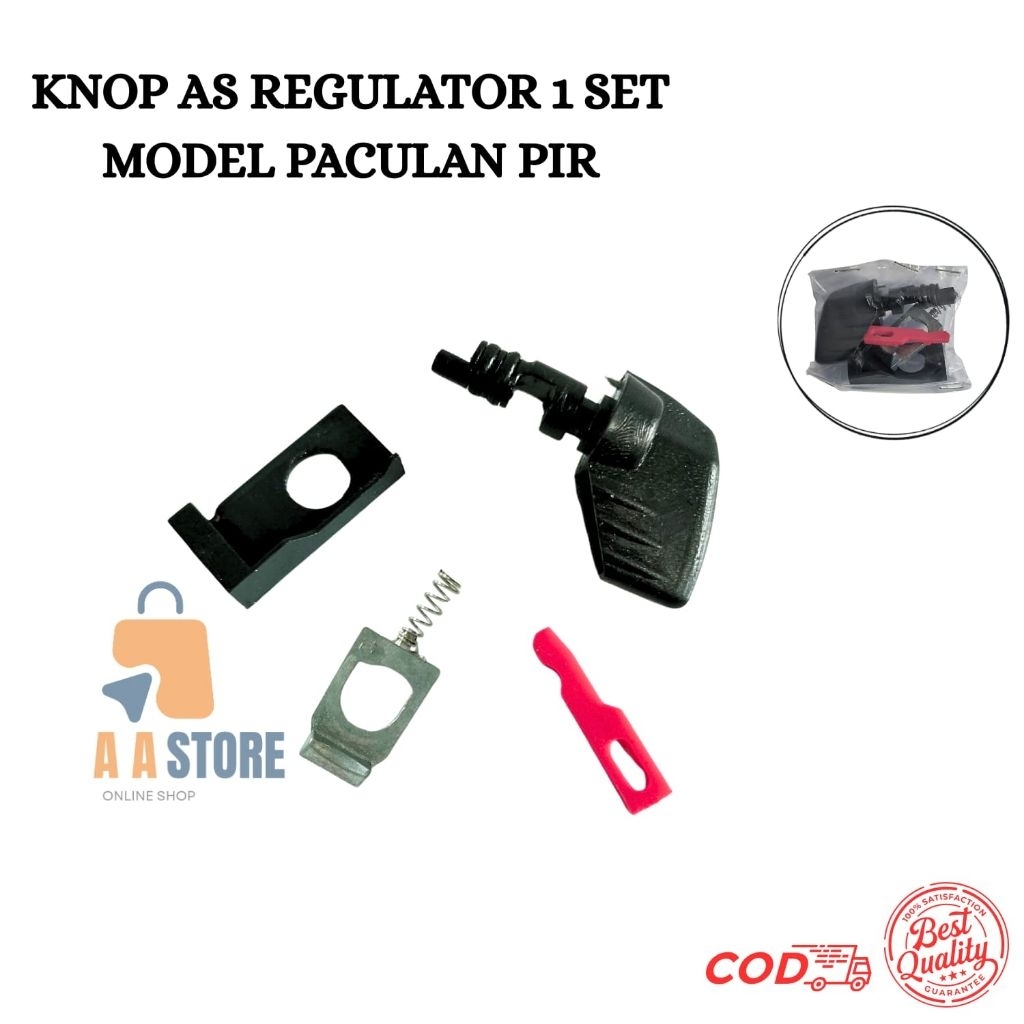 1SET KNOP AS PEMUTAR REGULATOR QUANTUM / KNOP AS PENGUNCI REGULATOR / KOMPOR GAS 1 TUNGKU