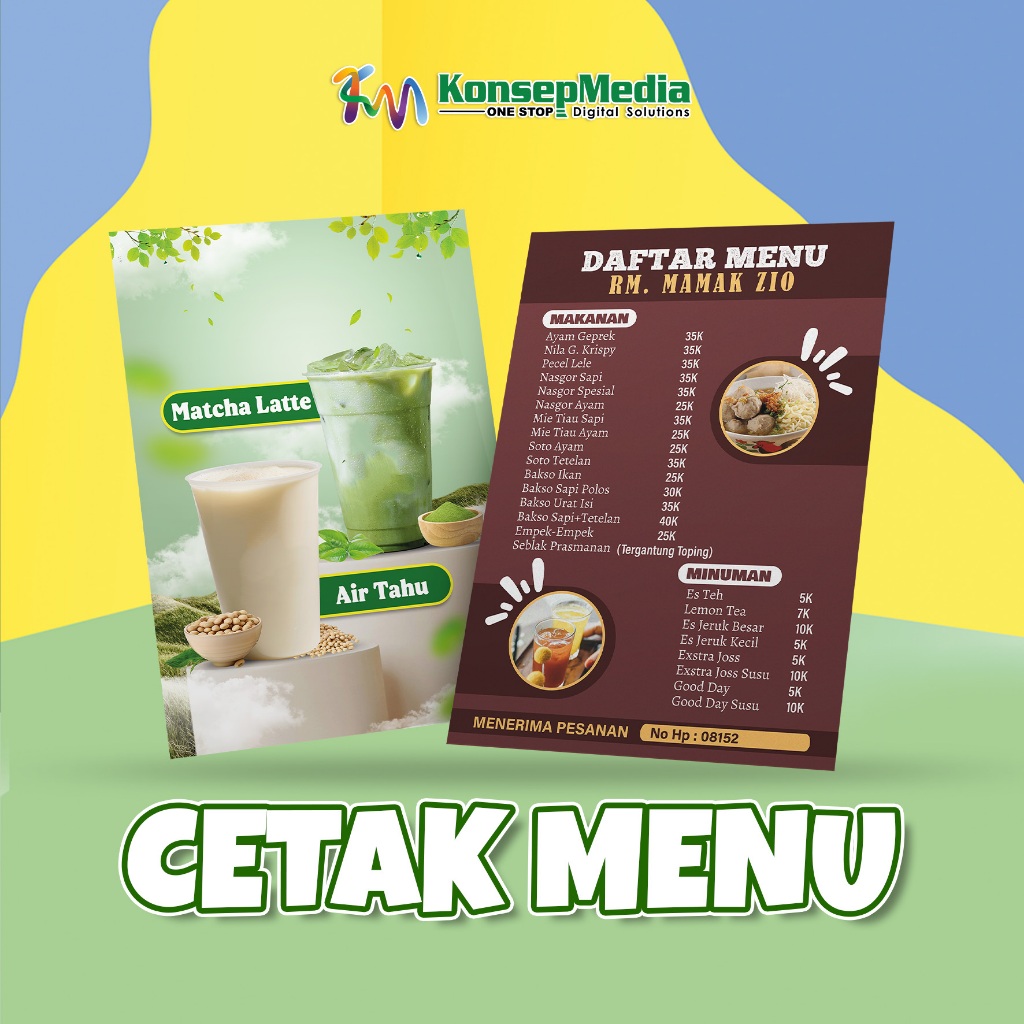 Cetak Daftar Menu | Papan Menu / Menu Resto
