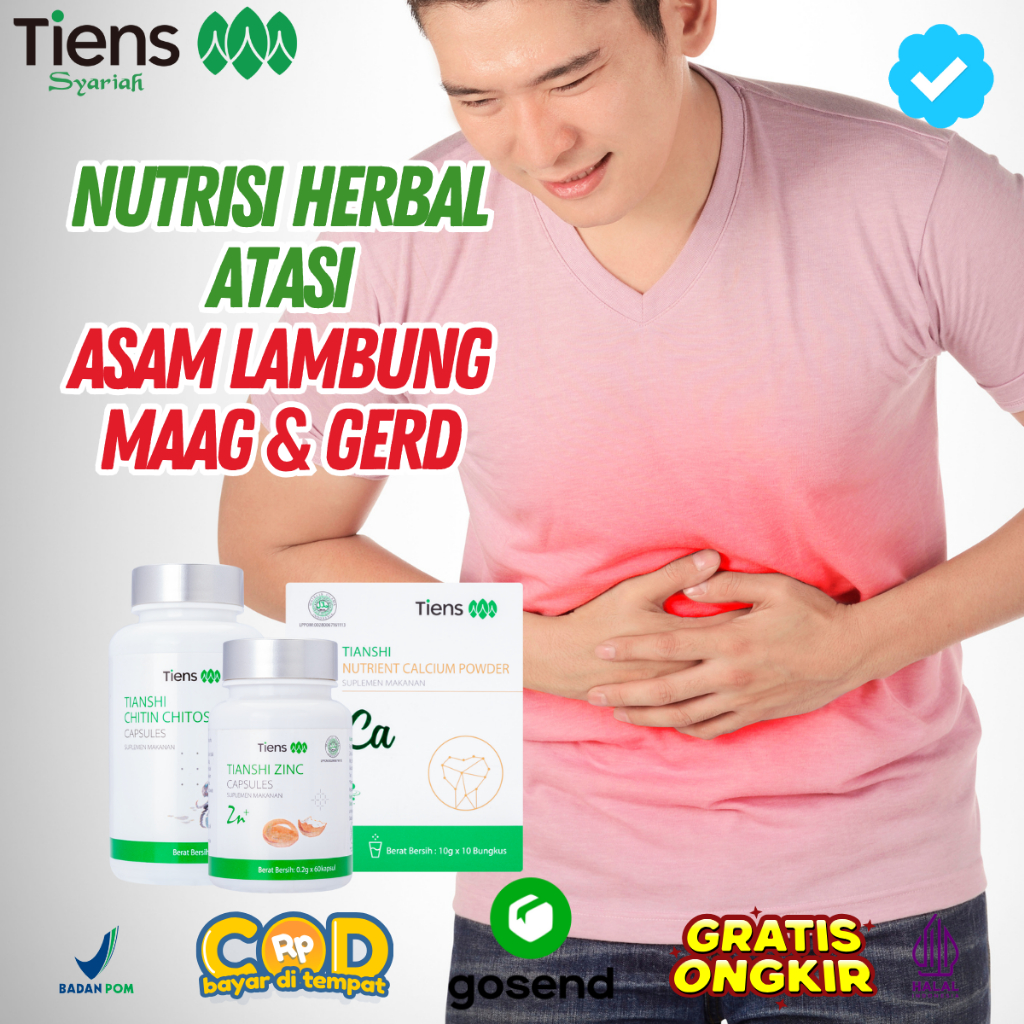 Tianjin Tcm Herbal China Asam Lambung Tiens Maag Gerd Paket Kalsium Murni Chitosan Zinc Kapsul