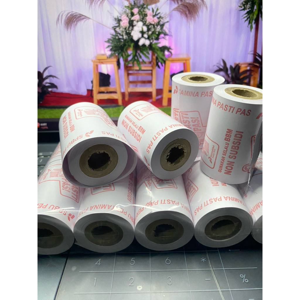 kertas struk thermal logo spbu pertamina ukuran 57x40 pakat 10 roll