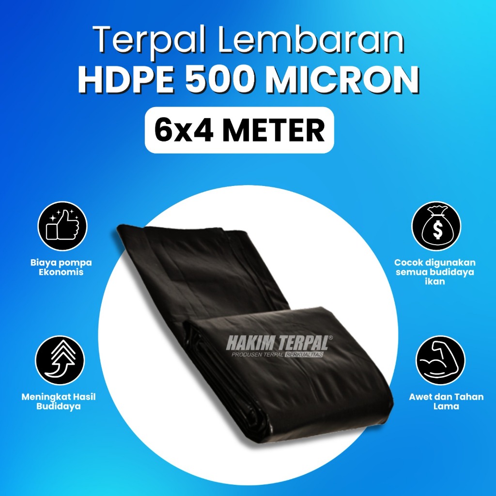 Terpal Lembaran HDPE GEOMEMBRAN 500 Mikron 6m x 4m