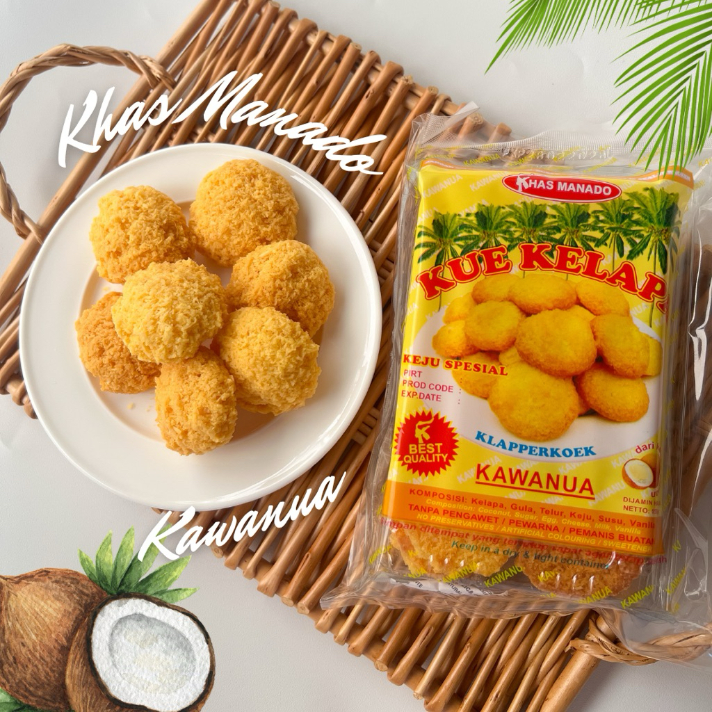 Kawanua Kue kelapa Klapperkoek 150gr Khas Manado | Oleh-oleh Biskuit Kelapa Renyah, Enak, & Halal