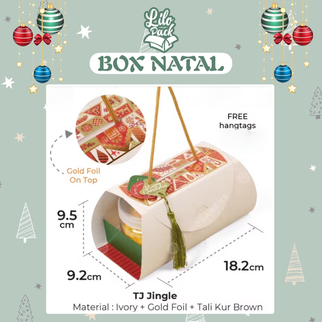 TJ JINGLE | Box Hampers Natal Toples Jar Gift Packaging Kue Kering Christmas