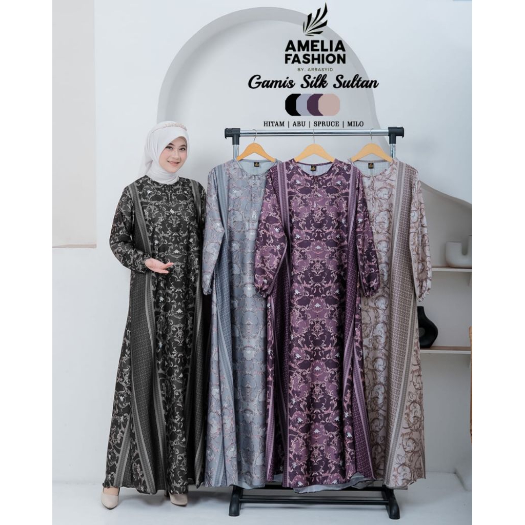 SULTAN Dress Bahan Silk ORI by Amelia Fashion/ Dress Sultan by Amelia/ Gamis Sultan Silk Amelia Fash