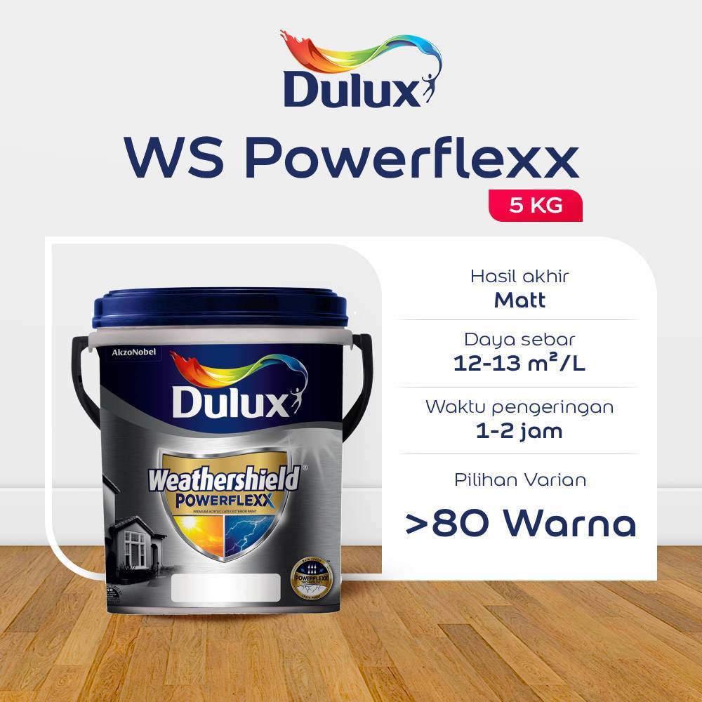 CAT TEMBOK PUTIH 2.5 LT DULUX WEATHERSHIELD POWERFLEXX 2.5 LT - CAT PUTIH DULUX ORIGINAL
