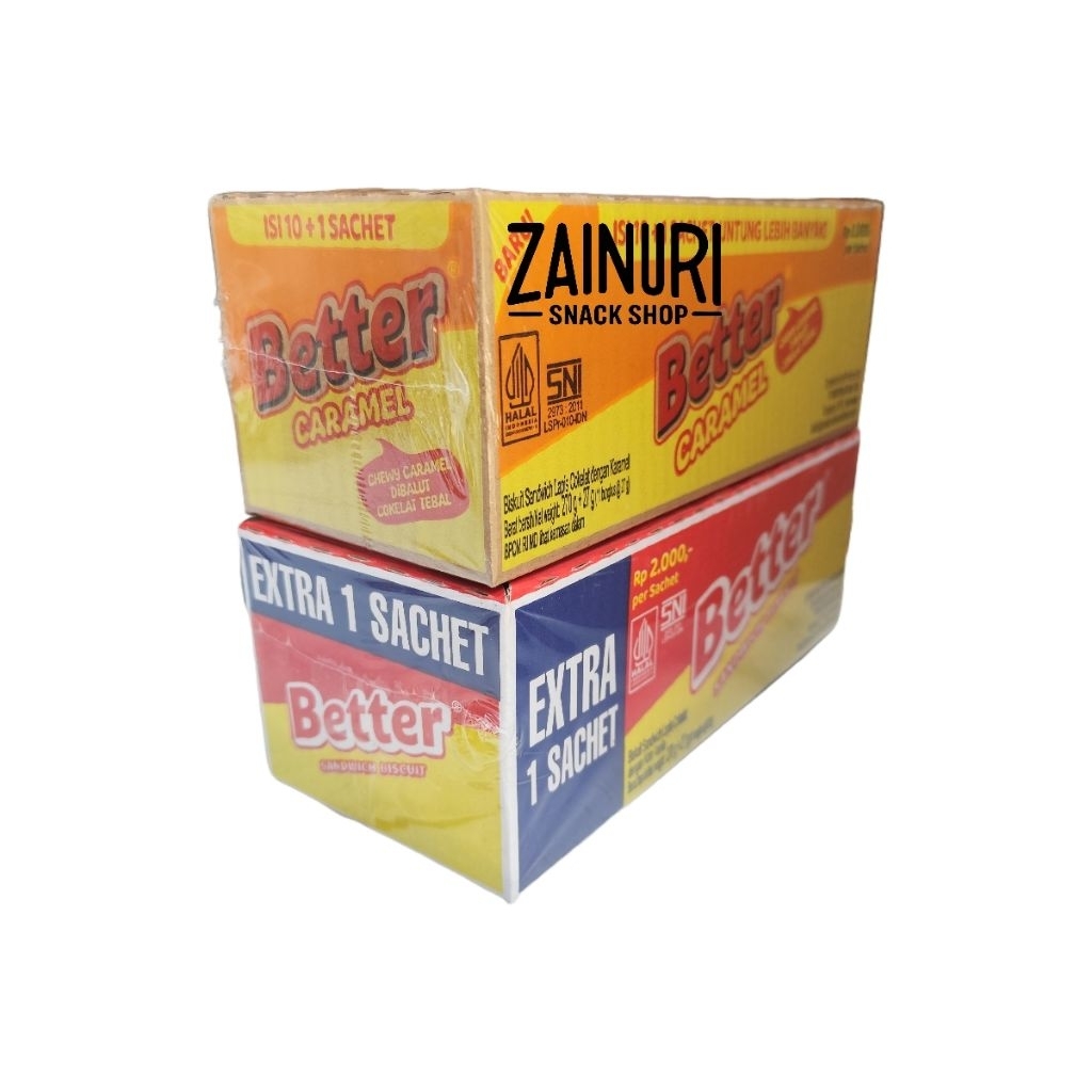 Better Sandwich Biscuit 1 Box Isi 10 Pcs – Coklat & Caramel