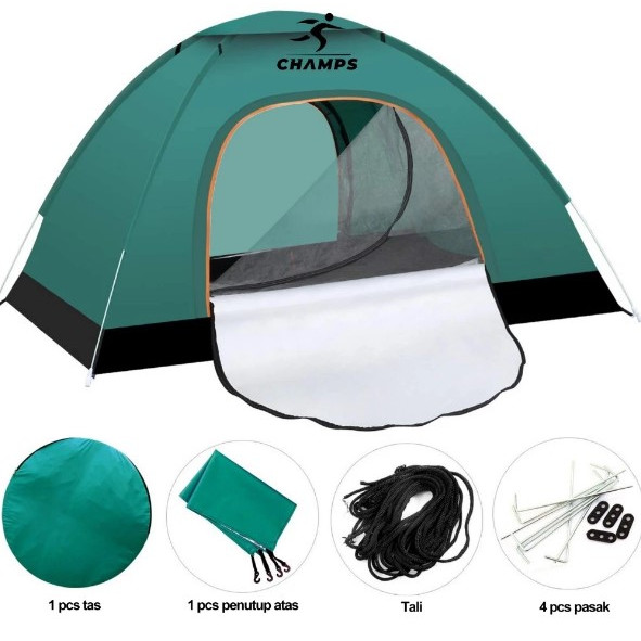 CHAMPS Tenda Camping 4-5 CHAMPS Tenda Camping Murah – Tenda Lipat 2–4 Orang Anti Air