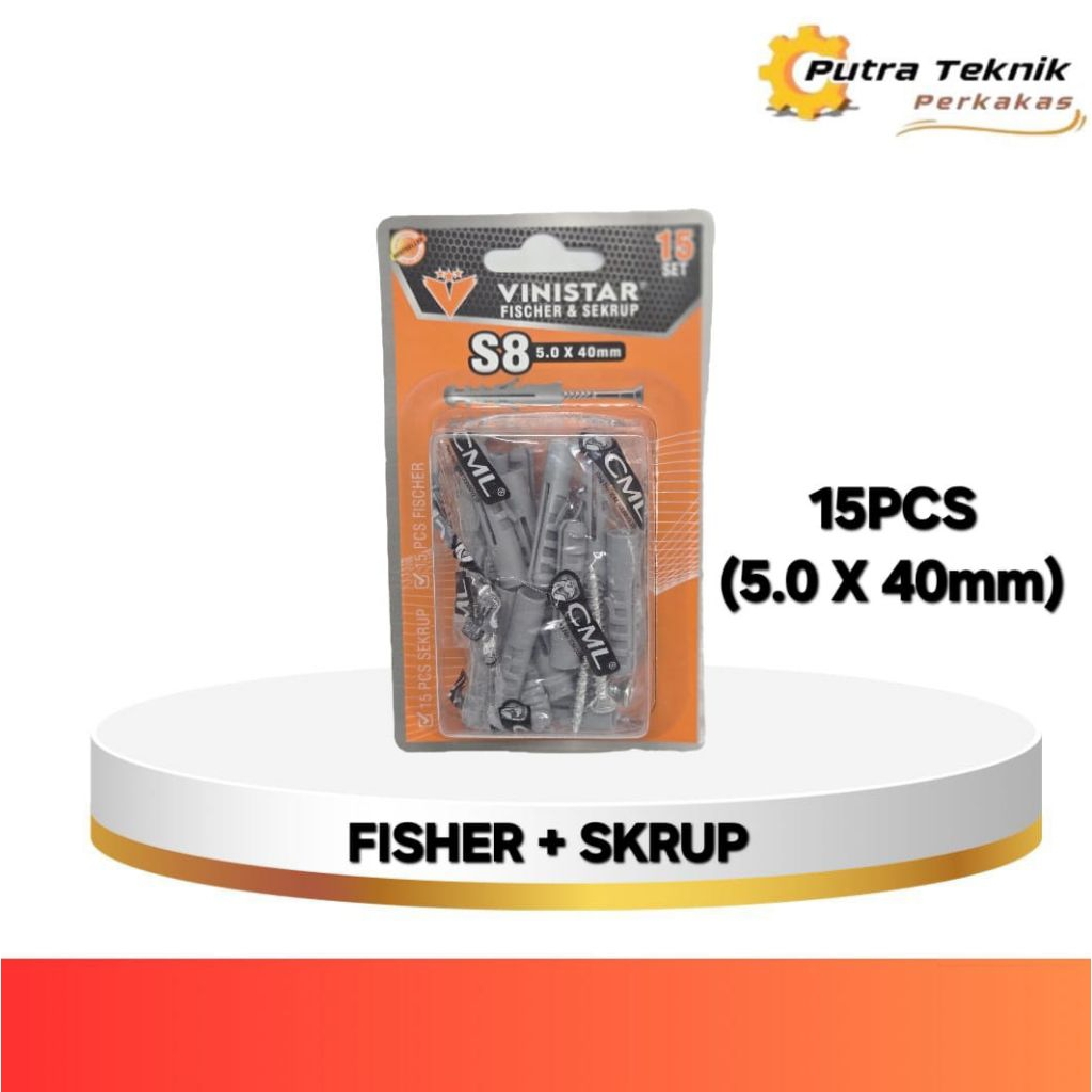 FISHER TEMBOK FISHER + SKRUP VINISTAR S8 ISI 15SET (082500003)