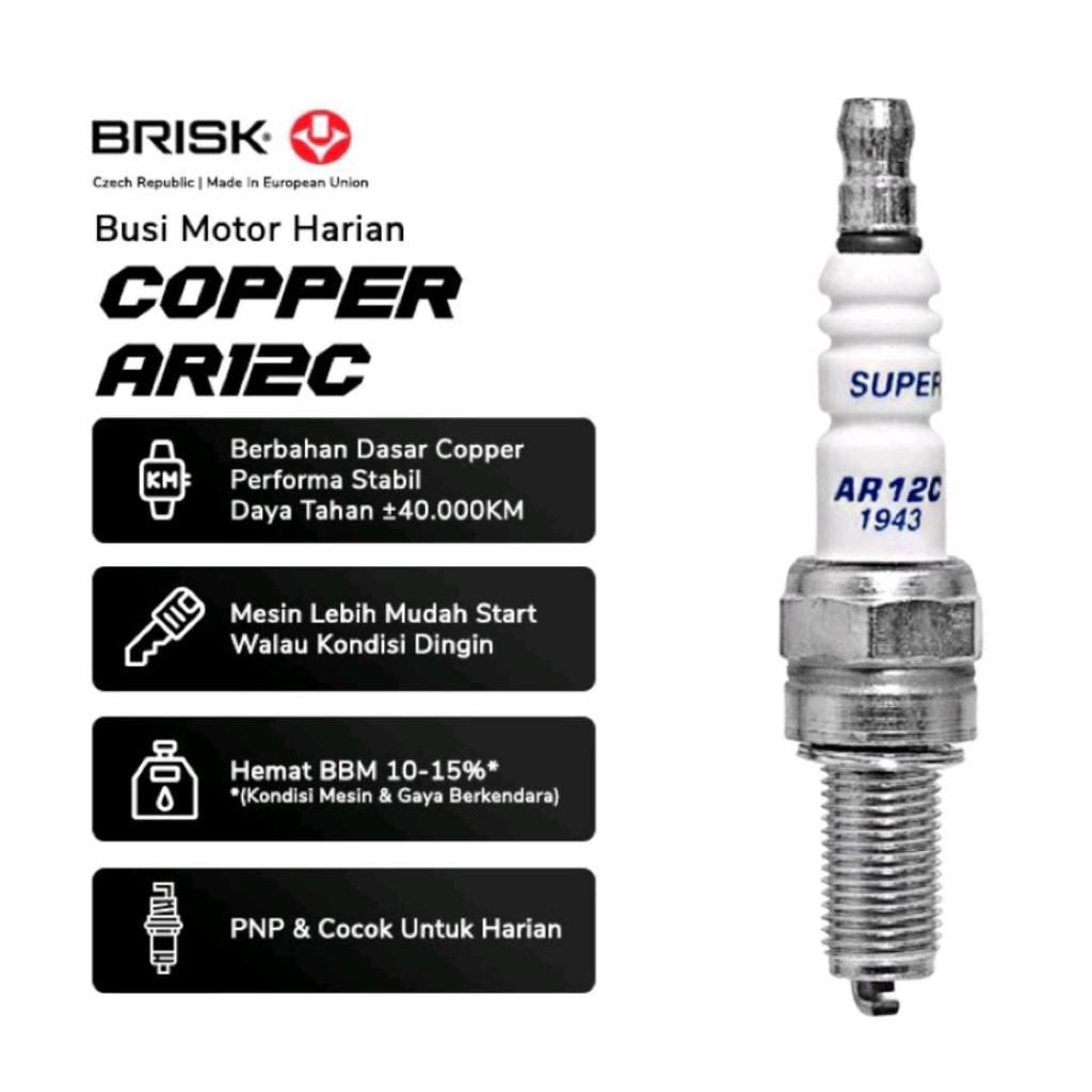 Busi Brisk AR12C Busi Copper Busi Brisk Nmax Aerox 155 PCX VARIO 125 150