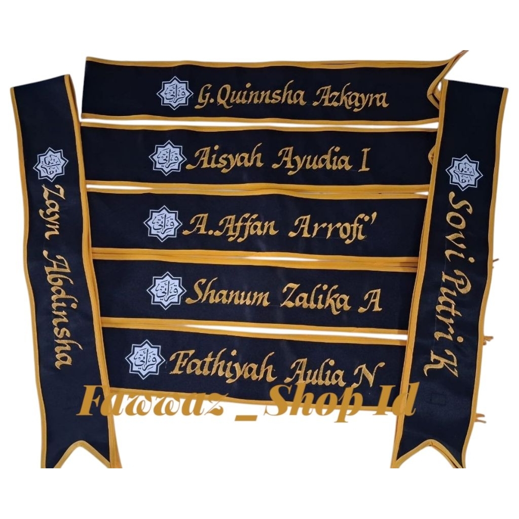 Selempang Wisuda Anak TK-SD-MI Gratis Bordir Nama Dan Logo DTF Qiroati minimun order 20 pcs kalau re