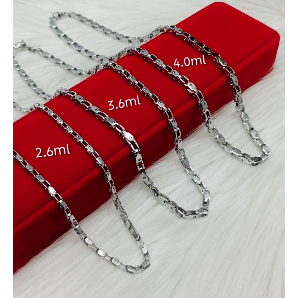 kalung rante sepeda 50cm silver asli titanium
