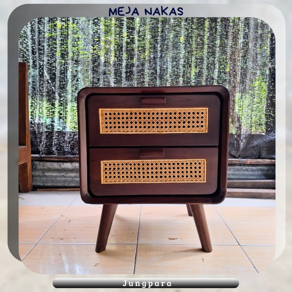 Meja nakas minimalis meja kecil kamar kayu jati