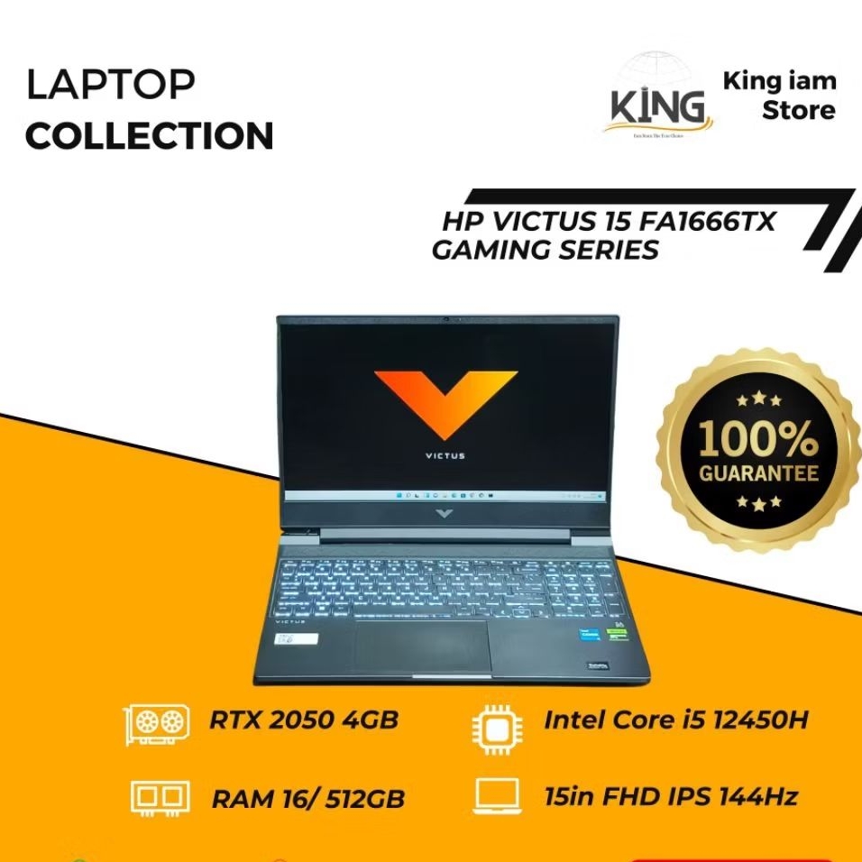 HP Victus 15 FA1666TX Laptop Gaming Murah i5 RTX 2050 RAM 16GB 512GB FHD 144Hz | LAPTOP GAMING BEKAS