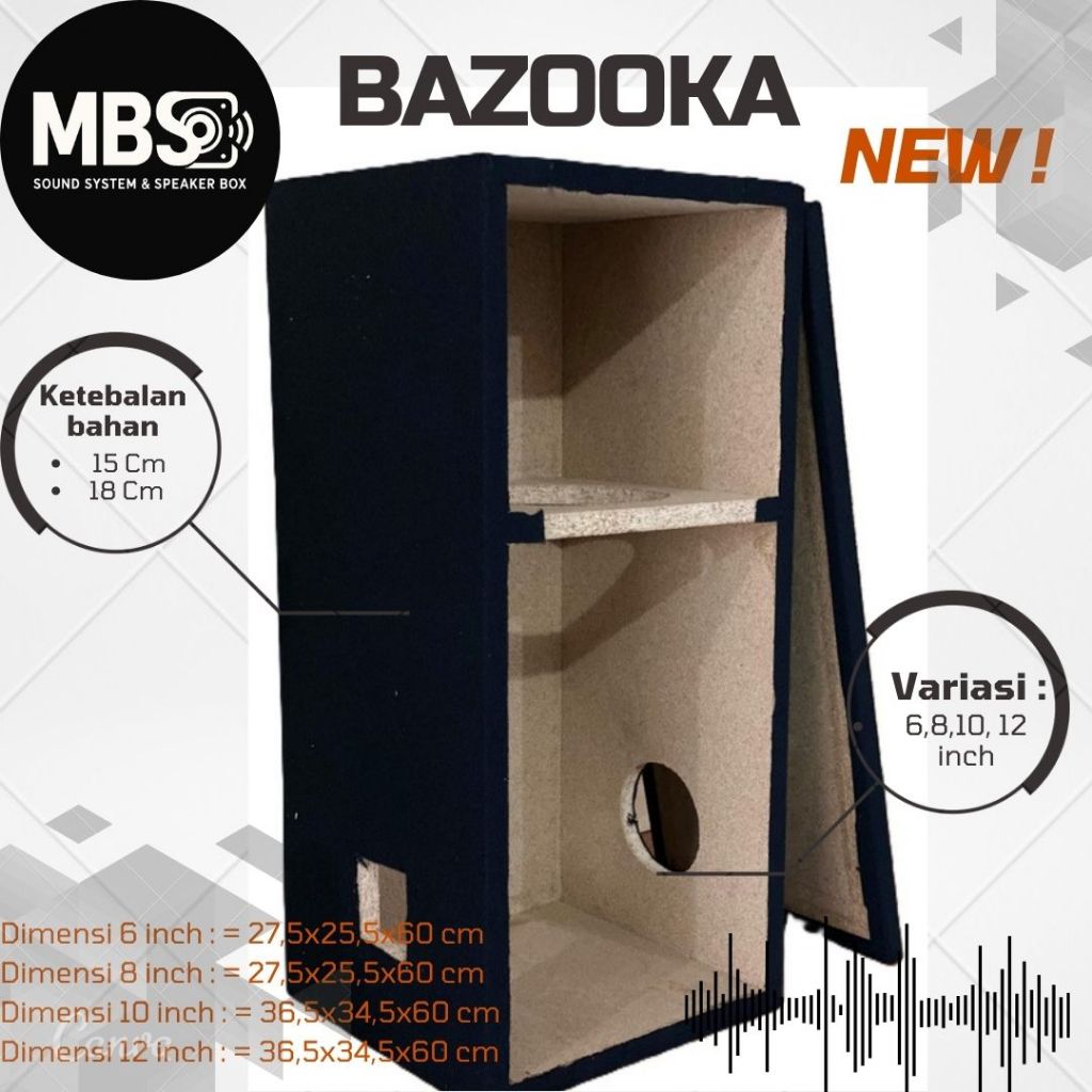 MBSound Box Speaker Bazooka 6",8",10",12", Inch Woofer SubWoofer Bass Horeg Empuk