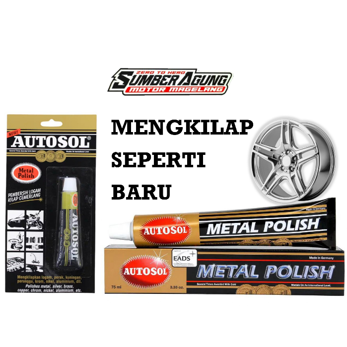 AUTOSOL 15G 50g 100GR METAL POLISH BESAR PENGKILAP LOGAM PERAK KUNINGAN PERUNGGU BESI