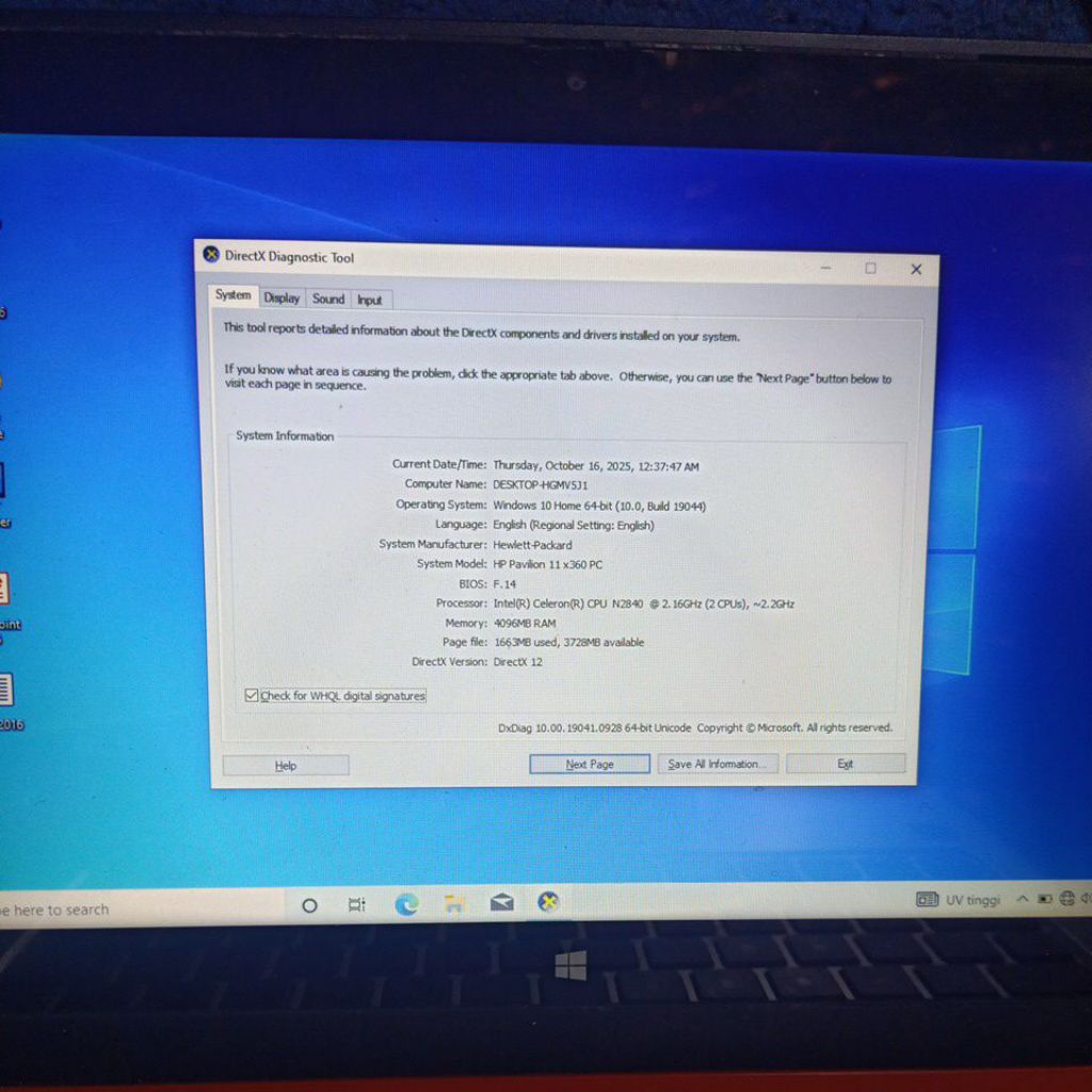 matherbod hp pavilion 11 x360