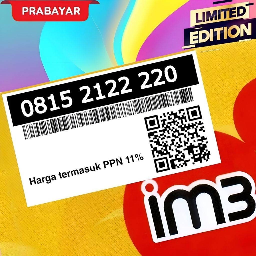 Kartu Perdana IM3 Prabayar 4G/5G NOMOR CANTIK 11 digit Kwartet