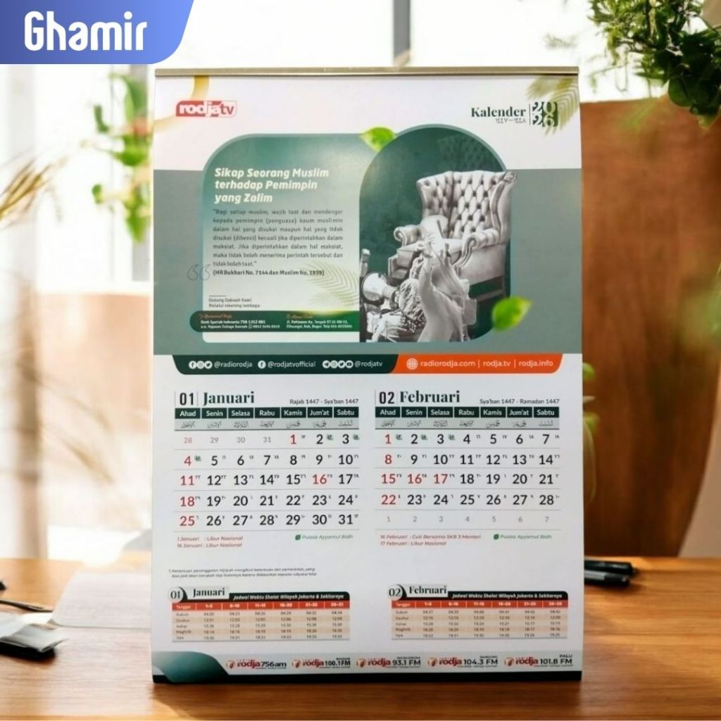 Kalender Dinding Rodja 2026 Masehi dan Hijriyah - Kalender Rodja 2026 - Kalender Rodja Terbaru