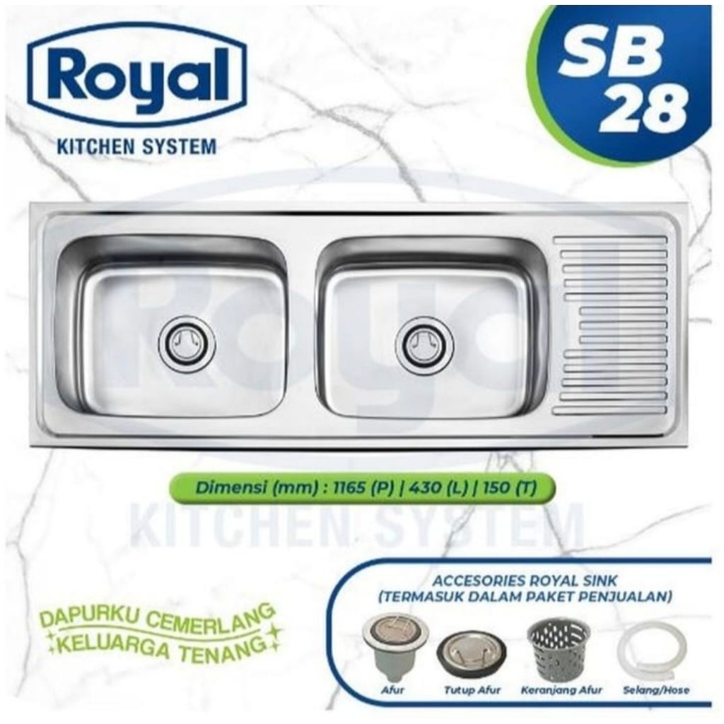 SB 28 Bak Cuci Piring Royal Kitchen Sink Stainless