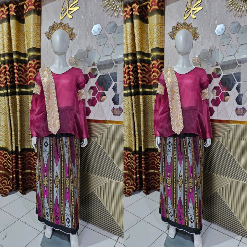 BAJU BODO TOKKO LENGAN PANJANG SIMAK SELENDANG SET SARUNG BORDIR