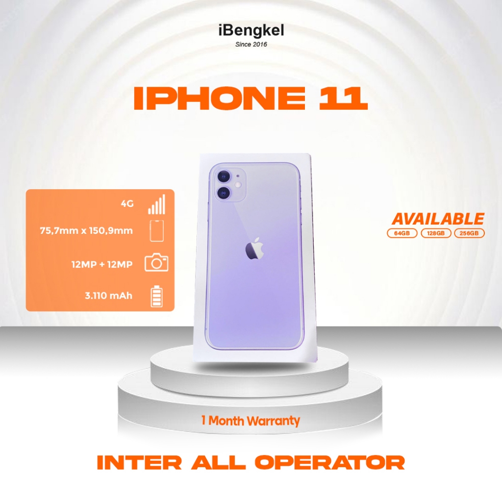 [SECOND] iPhone 11 64GB 128GB 256GB Inter All Operator - HP Apple Original