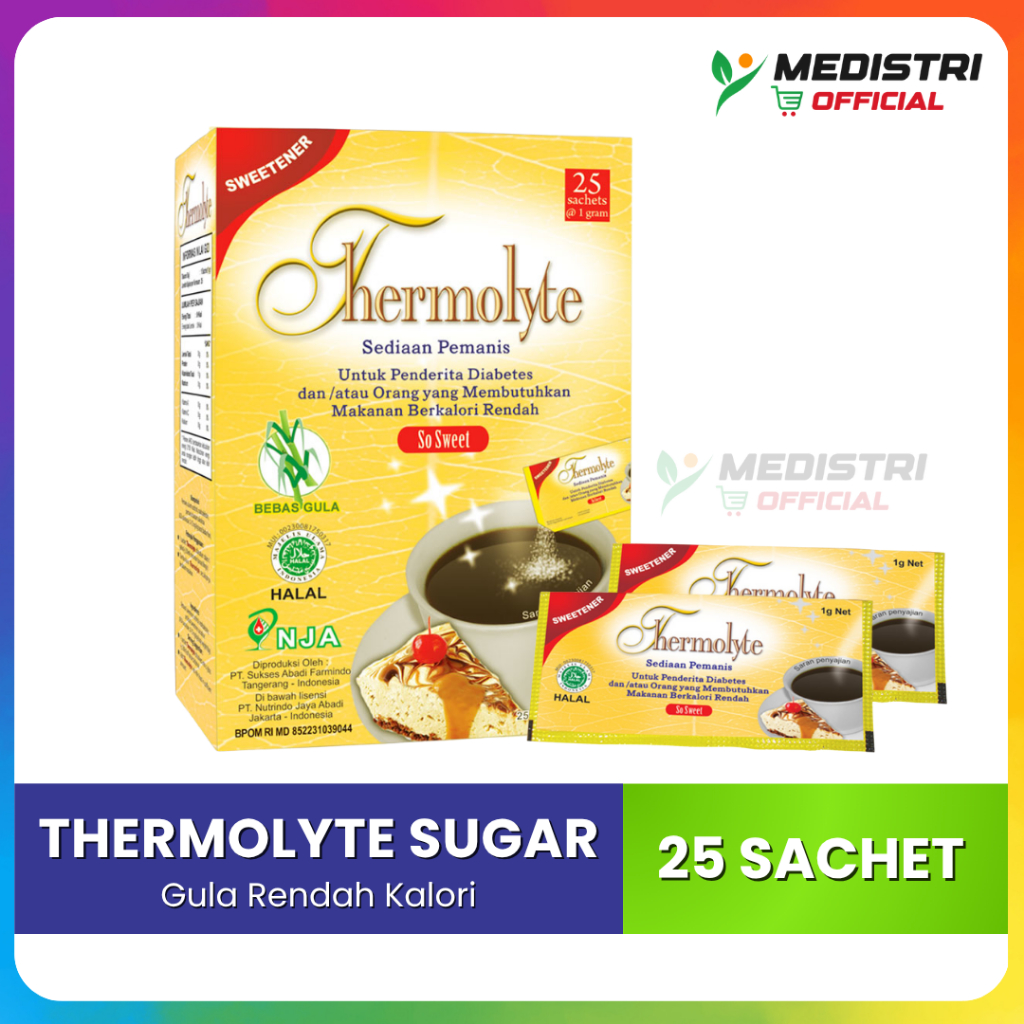 Thermolyte Sugar 25 Sachet Sweetener Diet Sugar Pemanis Pengganti Gula Tropicana Slim