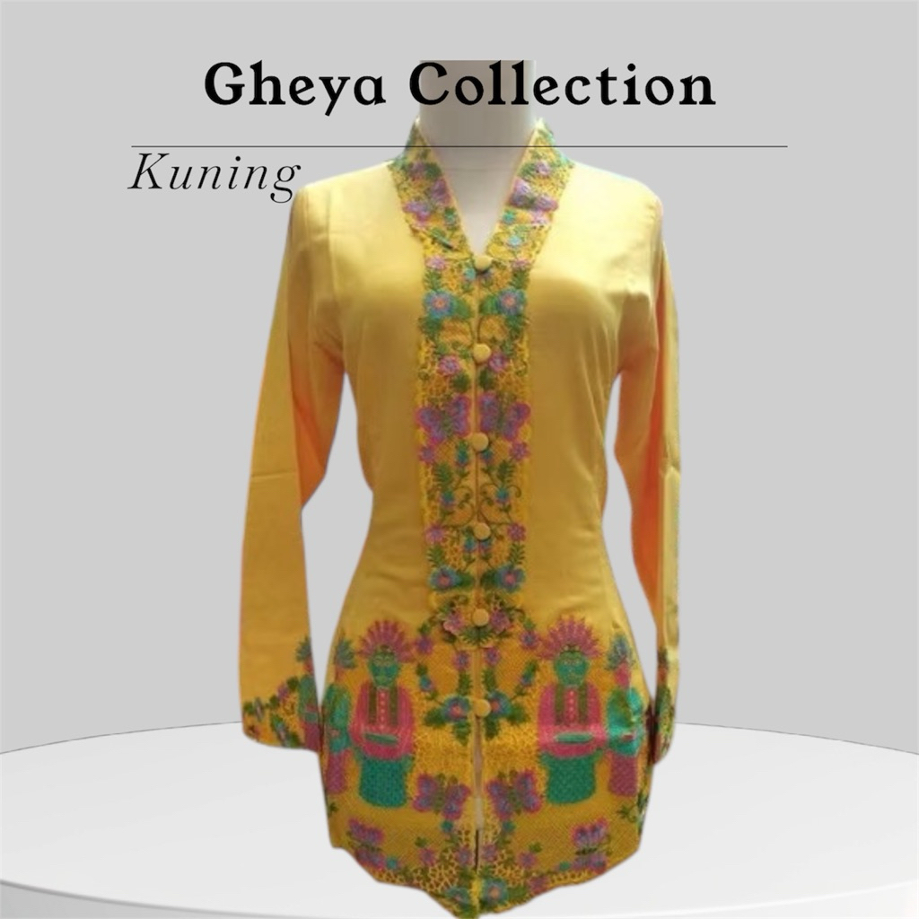 atasan kebaya encim bordir ondel betawi / kebaya encim tradisional / seragam kerja