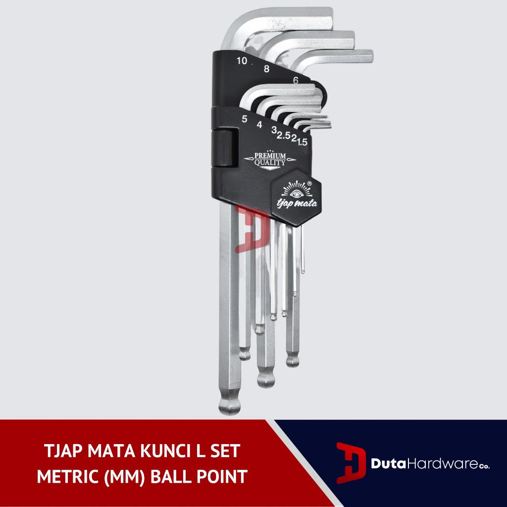 Tjap Mata Kunci L Set Metric (mm) - Ballpoint Long