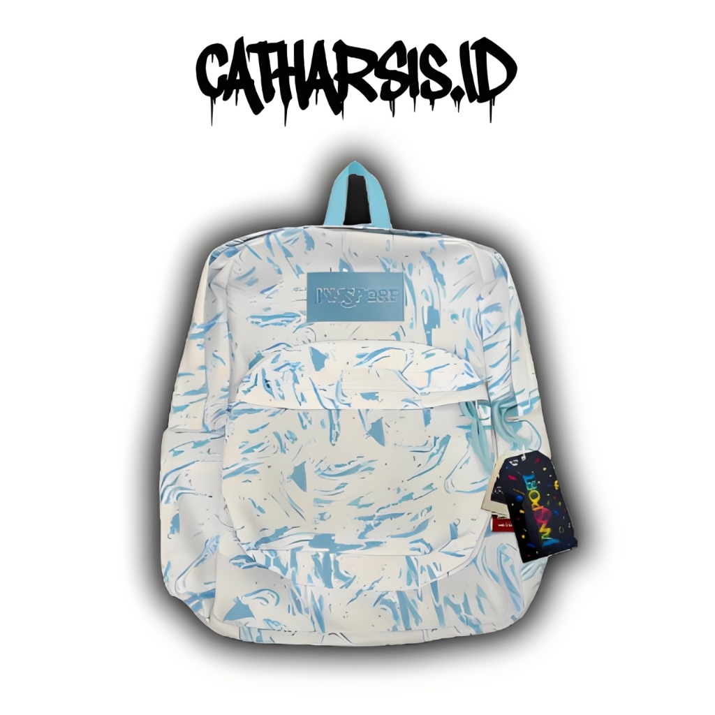 100% ORI✅ - TAS JANSPORT ABSTRAK BLUE SUPERBREAK - TAS RANSEL - TAS JANSPORT - JANSPORT - TAS SEKOLA