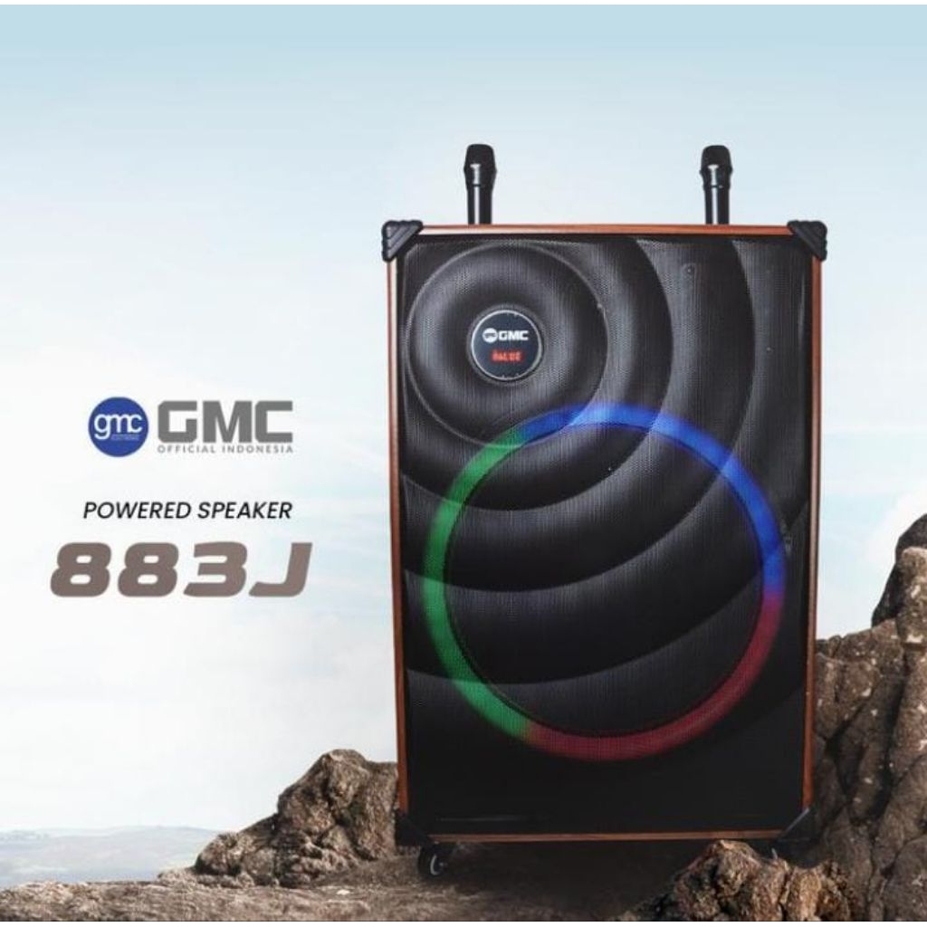 SPEAKER PORTABLE BLUETOOTH GMC 883J 18 INCH SPEAKER KARAUKE