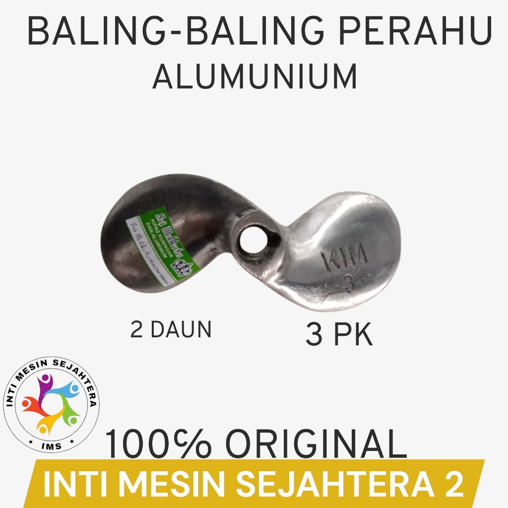 Baling Baling Alumunium/Kuningan 3PK kipas kapal perahu nelayan daun 2 propeller