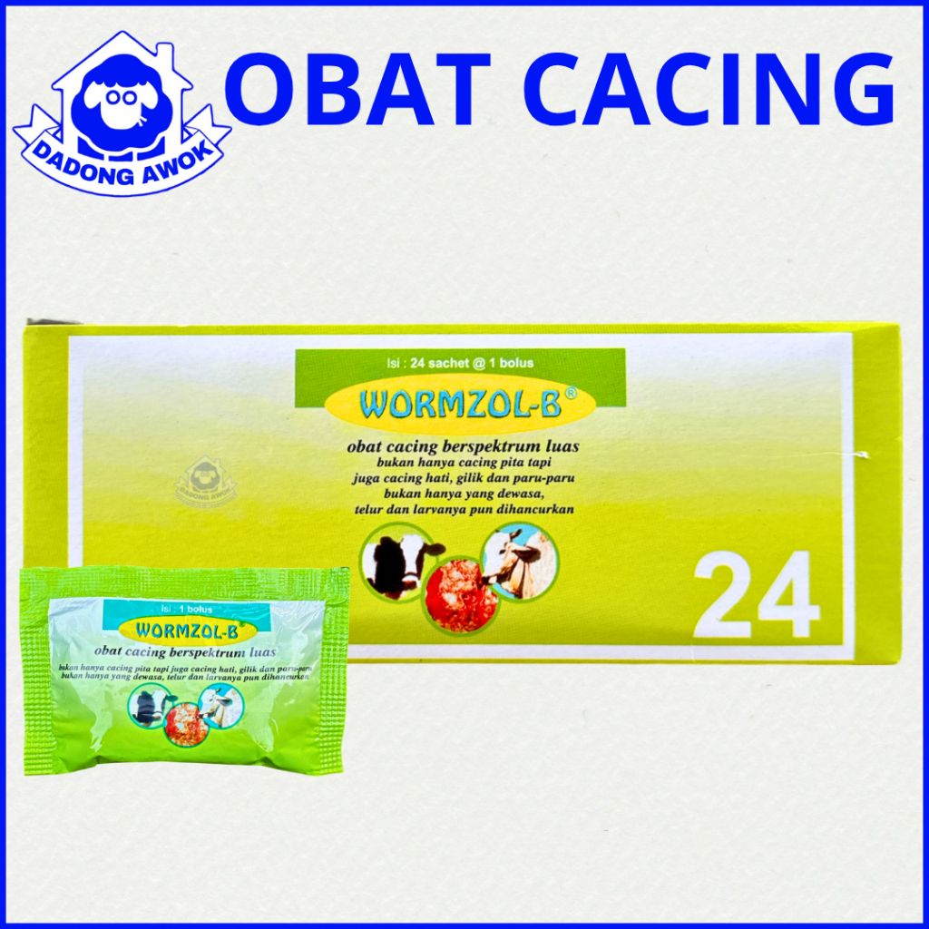 OBAT CACING KAMBING SAPI 1 BOLUS ECERAN - WORMZOL K - WORMZOL B - VERM O - FLUKICIDE  cacing sapi