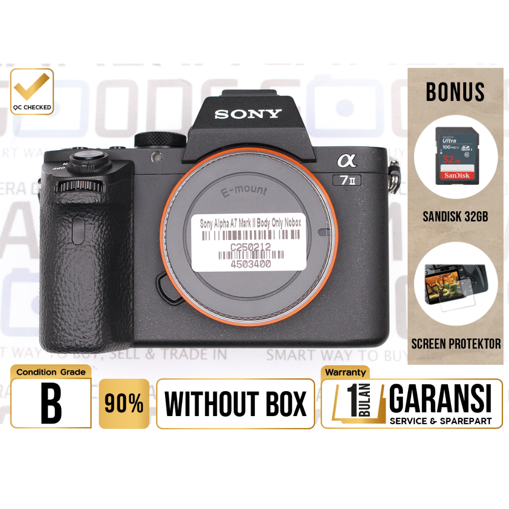 Kamera Sony Alpha A7 Mark II Full Frame Camera Mirrorless Second Bekas Grade B / A7II - C250212