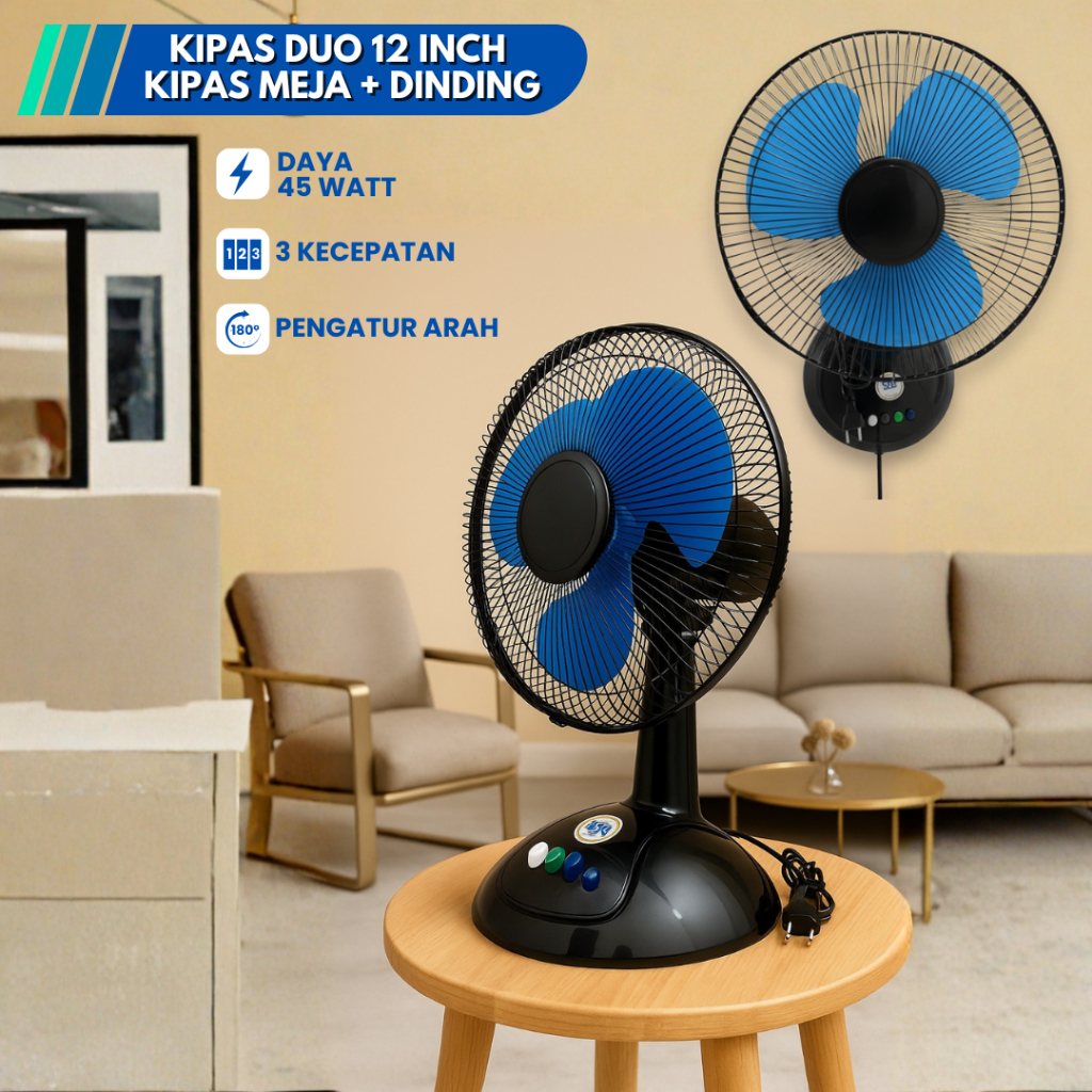 KIPAS ANGIN MEJA / KIPAS ANGIN DUDUK 12 INCH