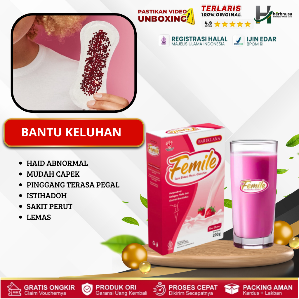 SUSU ETAWA FEMILE - UNTUK ATASI HAID BERKEPANJANGAN, ISTIHADOH, TELAT DATANG BULAN, NYERI HAID, TELA