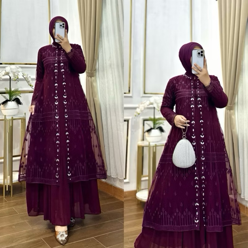 GAMIS LAYLA - Gamis Auter Jumbo LD 96-130cm / GAMIS MODERN / GAMIS TILLE / GAMIS TERBARU / GAMIS LEB