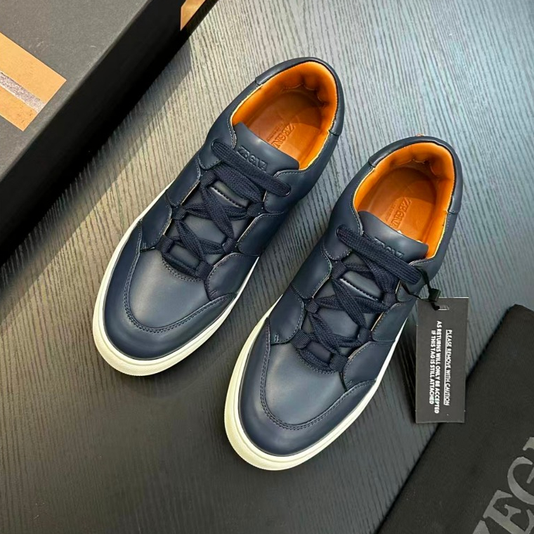 ZEGNA new casual men's shoes, fashionable cowhide flat sports shoes, running shoes