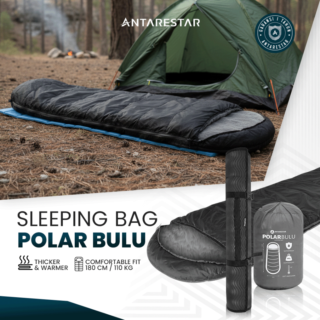 ANTARESTAR Official - Sleeping Bag Polar Bulu Plus Matras Camping Outdoor