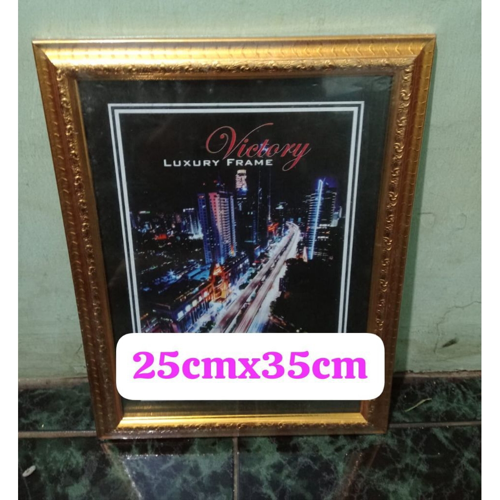 Bingkai Foto 25x35 Ukir Kayu + kaca