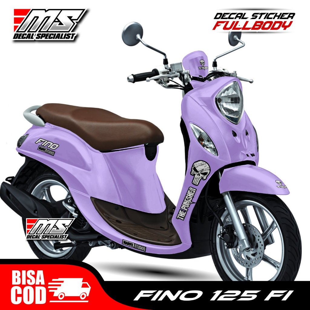 Decal stiker full body Fino 125 fi motif simple the punisher stiker full body