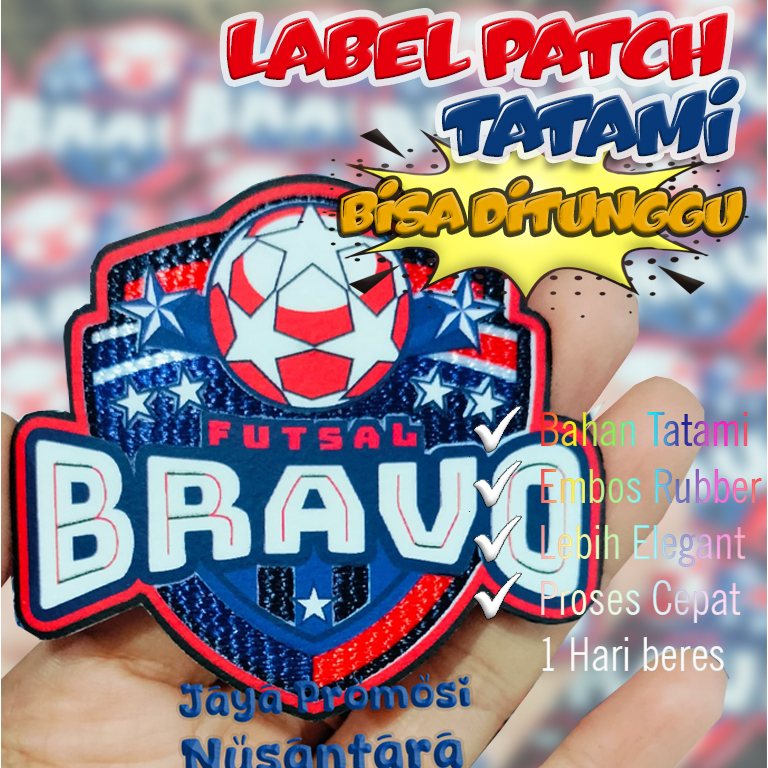 Pemasok label Patch tatami desain custom untuk label patch jersey dan baju seragam sekolah universit