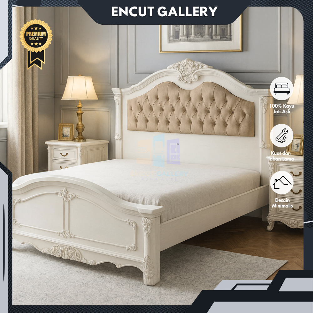 Dipan Ukir Jati Duco Putih