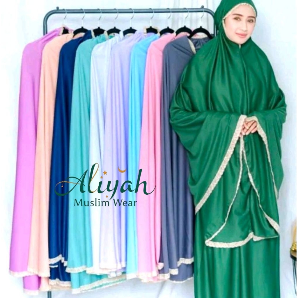 Mukena HYGET Dewasa Traveling Renda tasamplop Mukenah Muslim Wanita