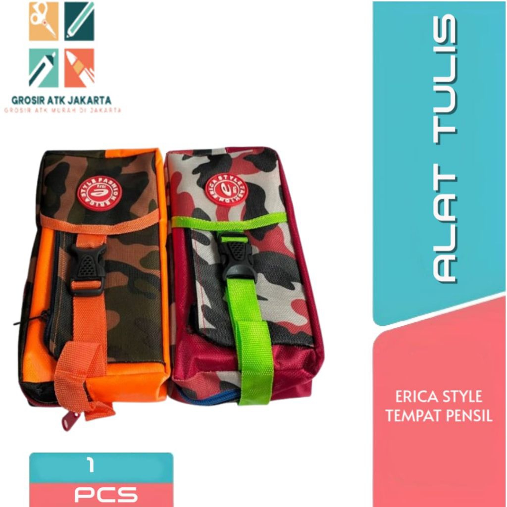 TEMPAT PENSIL SLETING MOTIF ARMY