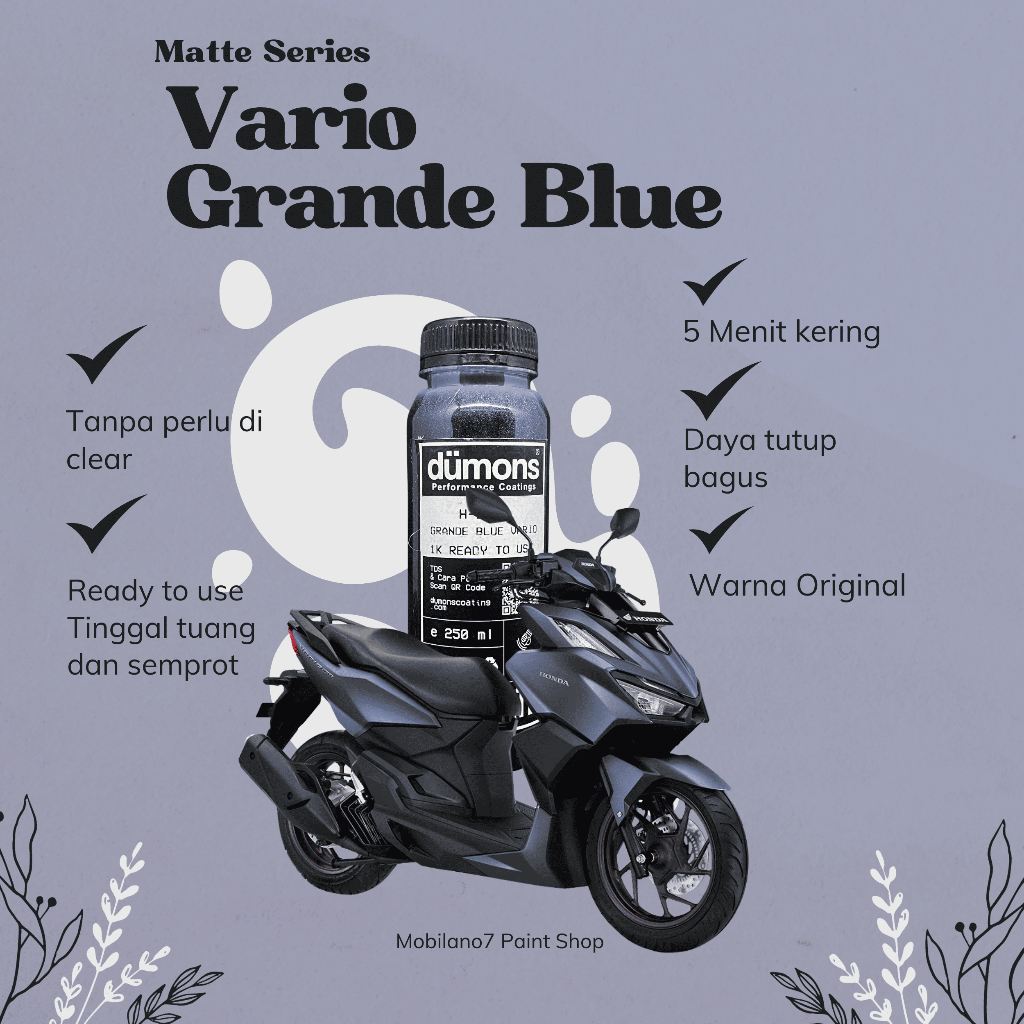 GRANDE BLUE VARIO - BLUE DOFF - BIRU DOFF VARIO - BIRU DOFF METALLIC - BIRU DOFF HONDA