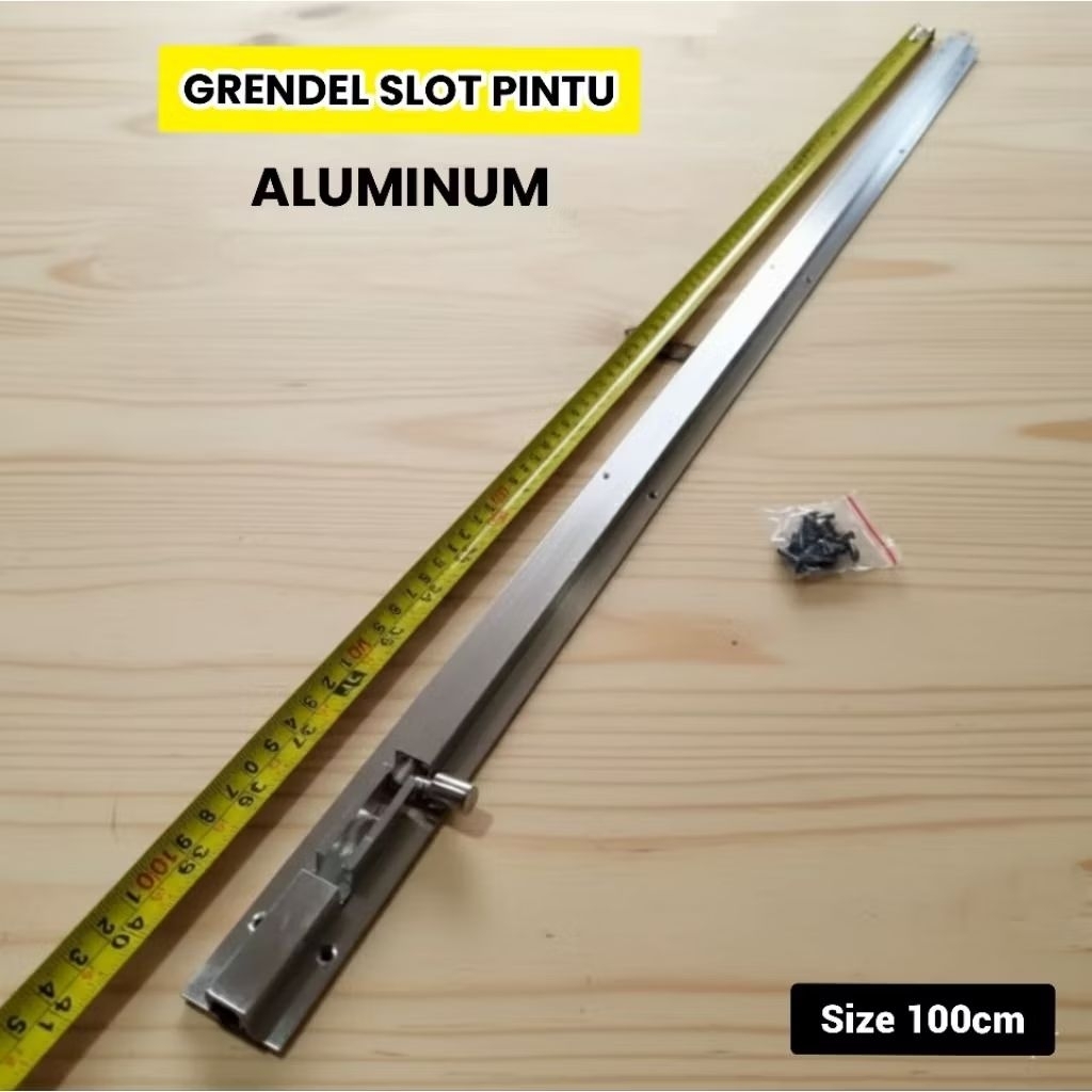 Grendel slot kunci pintu rumah 100cm / slot kunci pintu rumah 1 meter bahan aluminium / grendel slot