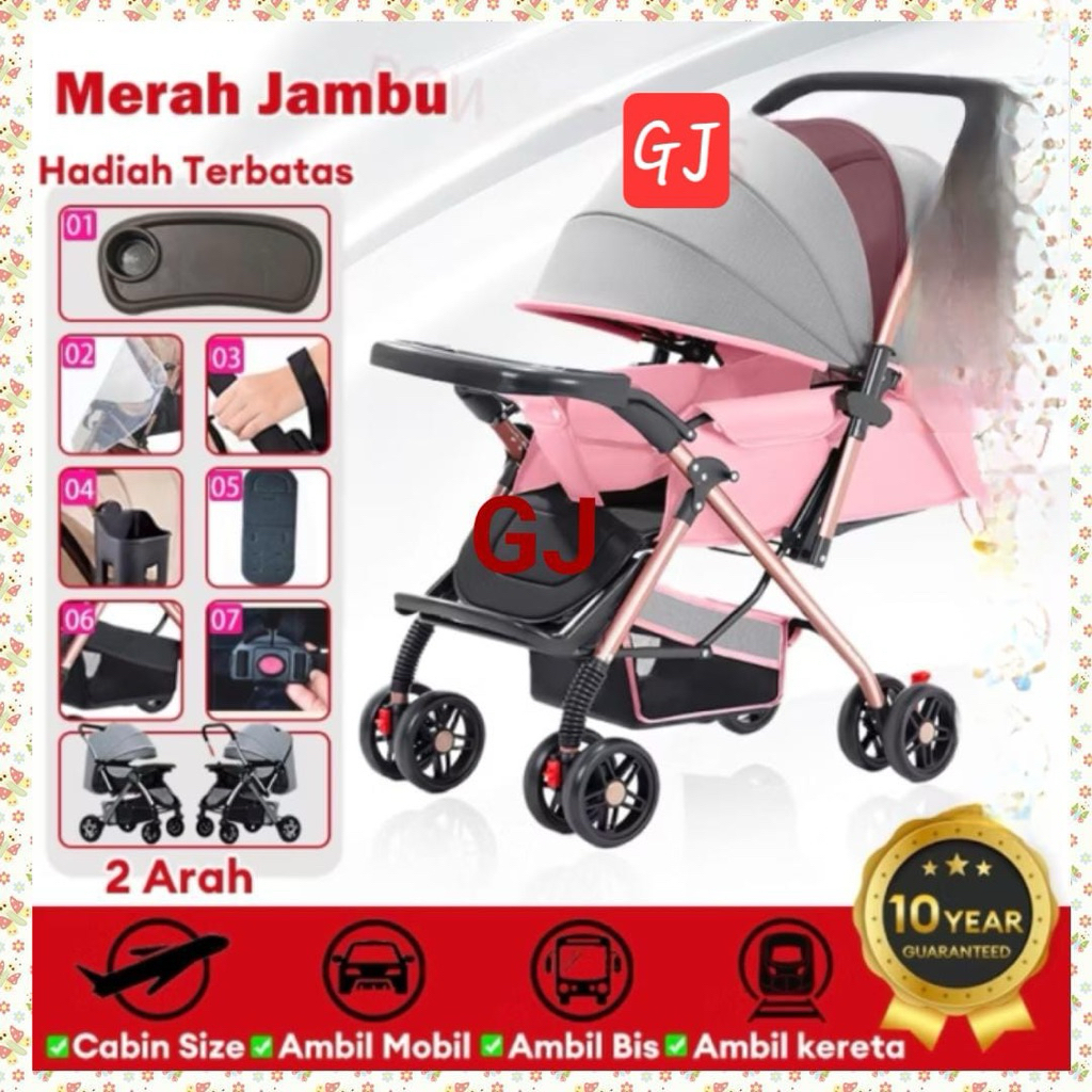 Stroller Bayi Lipat Travelling Ringan Dan Mudah Dibawa 2 arah Usia 0-8tahun Stroller Bayi Lipat Trav
